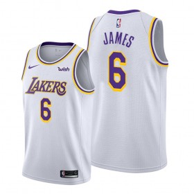 Män Los Angeles Lakers Tröja LeBron James 6 Nike 2021-22 Association Edition Swingman 
